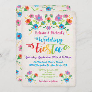 Folk Art Mexican Fiesta Wedding Invitation Kaart