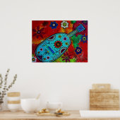 Folk Art Mexican Guitar Painting Poster (Keuken)