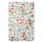 Folk Art Monogram Bloemen Vogelbadmat Badmat (Voorkant Verticaal)