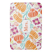Folk Art Monogram Floral Mrs of Personaliseer Badmat (Voorkant Verticaal)