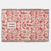 Folk Art Monogram Holiday Blanket Deken (Voorkant)