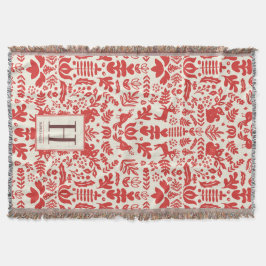 Folk Art Monogram Holiday Blanket Deken