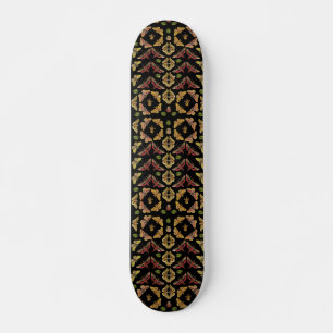 Folk Art Moth & Orchid art deco zwart Persoonlijk Skateboard