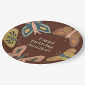 Folk Art Moths, Butterflies  Brown Papieren Bordje (Gekanteld)