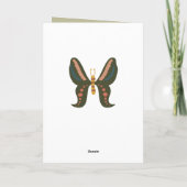 Folk Art Moths Butterflies Custom Message Kaart (Achterkant)