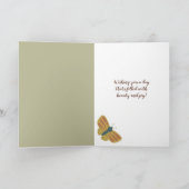 Folk Art Moths Butterflies Custom Message Kaart (Binnen)