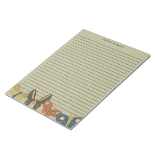 Folk Art Moths, Butterflies Lond Sage Green Notitieblok