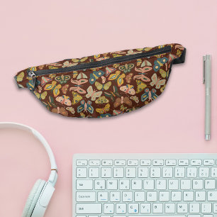 Folk Art Moths Butterflies Pink Blue Brown Heuptasje