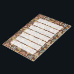 Folk Art Moths, Butterflies Weekly Planner Notitieblok<br><div class="desc">Blijf georganiseerd in stijl met dit wekelijkse notitieblok van de planner. Elk blad heeft zeven dozen,  één voor elke dag van de week zodat kunt u spoor van geplande gebeurtenissen houden. Het  pad heeft een achtergrond van illustraties van folkletsstijfselmotten in oorrijke kleuren tegen een warme bruine achtergrond.</div>