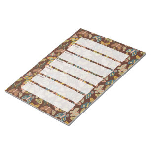 Folk Art Moths, Butterflies Weekly Planner Notitieblok