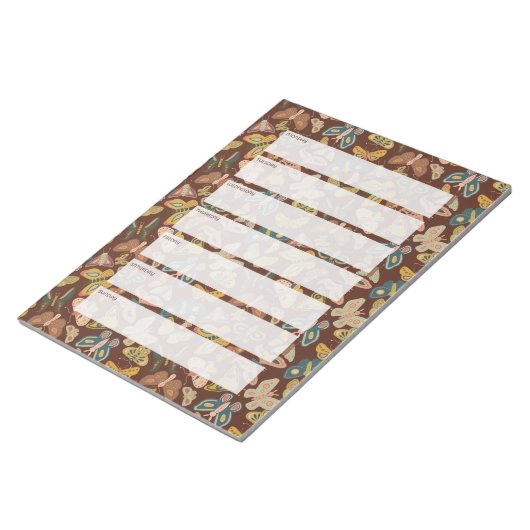 Folk Art Moths, Butterflies Weekly Planner Notitieblok (Schuin)