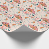 Folk Art Moths: Heldere illustratie Cadeaupapier (Hoek)