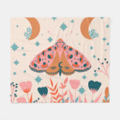 Folk Art Moths: Heldere  illustratie Fleece Deken (Voorkant (Horizontaal))