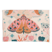 Folk Art Moths: Heldere  illustratie Kussensloop (Voorkant)