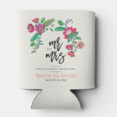 Folk art multicolor florale bruiloft blikjeskoeler (Achterkant)