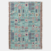 Folk Art Naadloos Patroon Deken (Voorkant Verticaal)