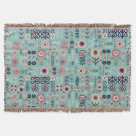 Folk Art Naadloos Patroon Deken