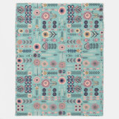 Folk Art Naadloos Patroon Fleece Deken (Voorkant)