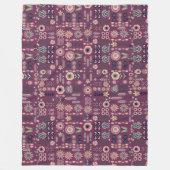 Folk Art Naadloos Patroon Fleece Deken (Voorkant)