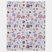 Folk Art Naadloos Patroon Fleece Deken (Voorkant)