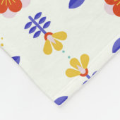 Folk Art Neon Flower Geometric Pattern Fleece Deken (Hoek)