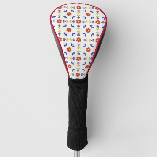Folk Art Neon Flower Geometric Pattern Golfheadcover (Voorkant)