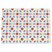 Folk Art Neon Flower Geometric Pattern Groot Cadeauzakje (Voorkant)