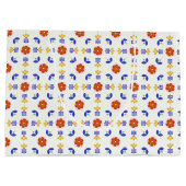 Folk Art Neon Flower Geometric Pattern Groot Cadeauzakje (Achterkant)