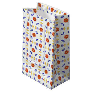Folk Art Neon Flower Geometric Pattern Klein Cadeauzakje