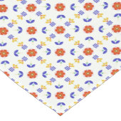 Folk Art Neon Flower Geometric Pattern Korte Tafelloper (Hoek)