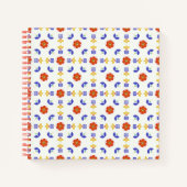 Folk Art Neon Flower Geometric Pattern Notitieboek (Voorkant)