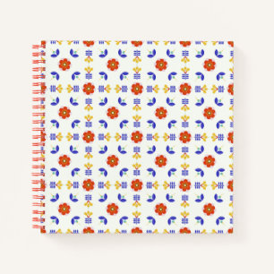 Folk Art Neon Flower Geometric Pattern Notitieboek