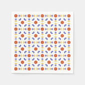 Folk Art Neon Flower Geometric Pattern Servet (Voorkant)