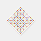 Folk Art Neon Flower Geometric Pattern Servet (Hoek)