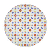 Folk Art Neon Flower Geometric Pattern Snijplank (Voorkant)