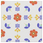 Folk Art Neon Flower Geometric Pattern Stof (Close Up)