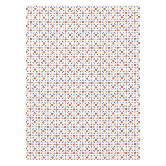 Folk Art Neon Flower Geometric Pattern Tafelkleed (Voorkant)