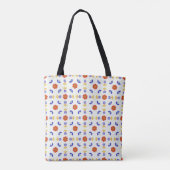 Folk Art Neon Flower Geometric Pattern Tote Bag (Achterkant)