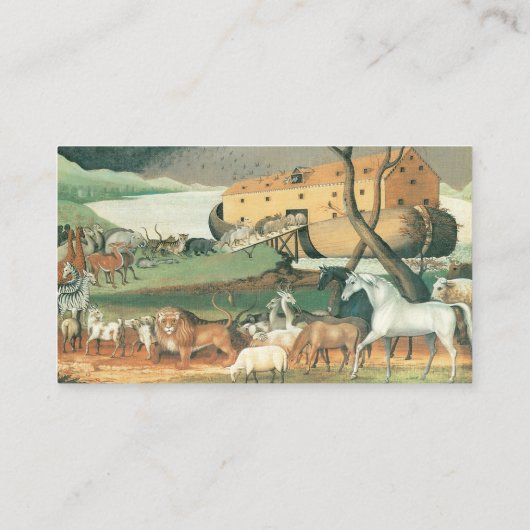  Folk Art, Noah's Ark van Edward Hicks Visitekaartje (Achterkant)
