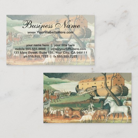  Folk Art, Noah's Ark van Edward Hicks Visitekaartje (Voorkant / Achterkant)