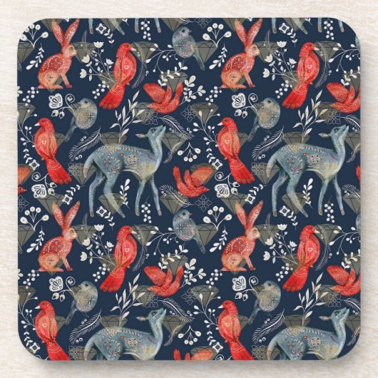 Folk Art Onderzetters met Faux Diamonds (Voorkant)