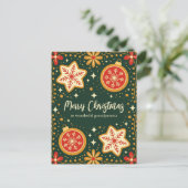 Folk Art Ornamenten voor Grootouders Kerst Feestdagenkaart (Staand voorkant)