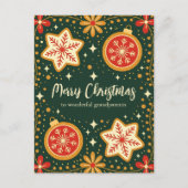 Folk Art Ornamenten voor Grootouders Kerst Feestdagenkaart (Voorkant)