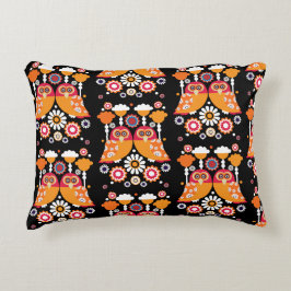 Folk Art Owl Accent Kussen