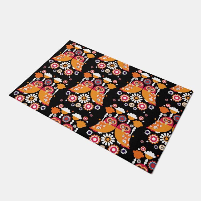 Folk Art Owl Deurmat (Schuin)