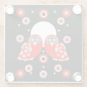 Folk Art Owl Glazen Onderzetter (Achterkant)