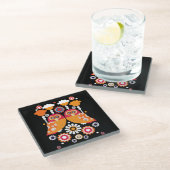 Folk Art Owl Glazen Onderzetter (Schuin)