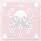 Folk Art Owl Glazen Onderzetter (Achterkant)