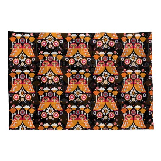 Folk Art Owl Kussensloop (Achterkant-Rechts)