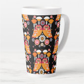Folk Art Owl Latte Mok (Rechterhoek)